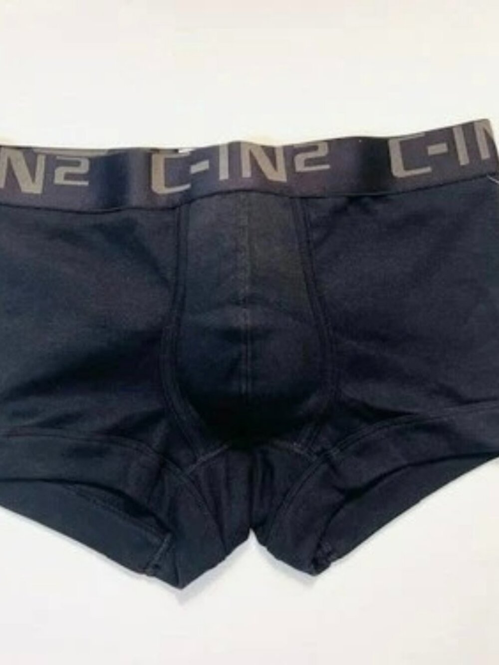 "C-IN2" Size Large Cotton Low-Rise Core Boxer Brief/Trunks - Black/Gray